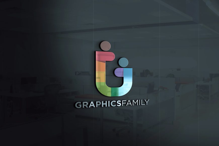 3D Glass Window Logo Mockup – GraphicsFamily