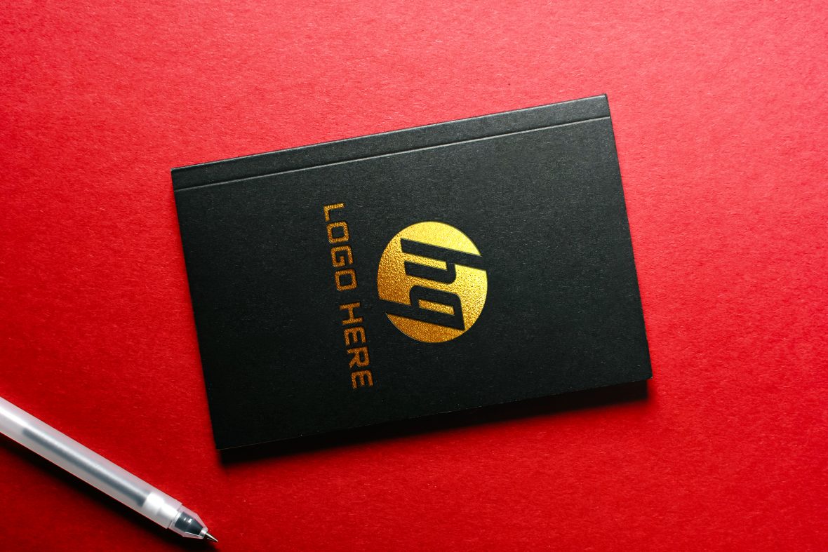 Gold Foil Logo Mockup on Black Book