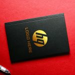 Gold Foil Logo Mockup on Black Book