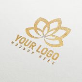 Golden Paper Logo Mockup