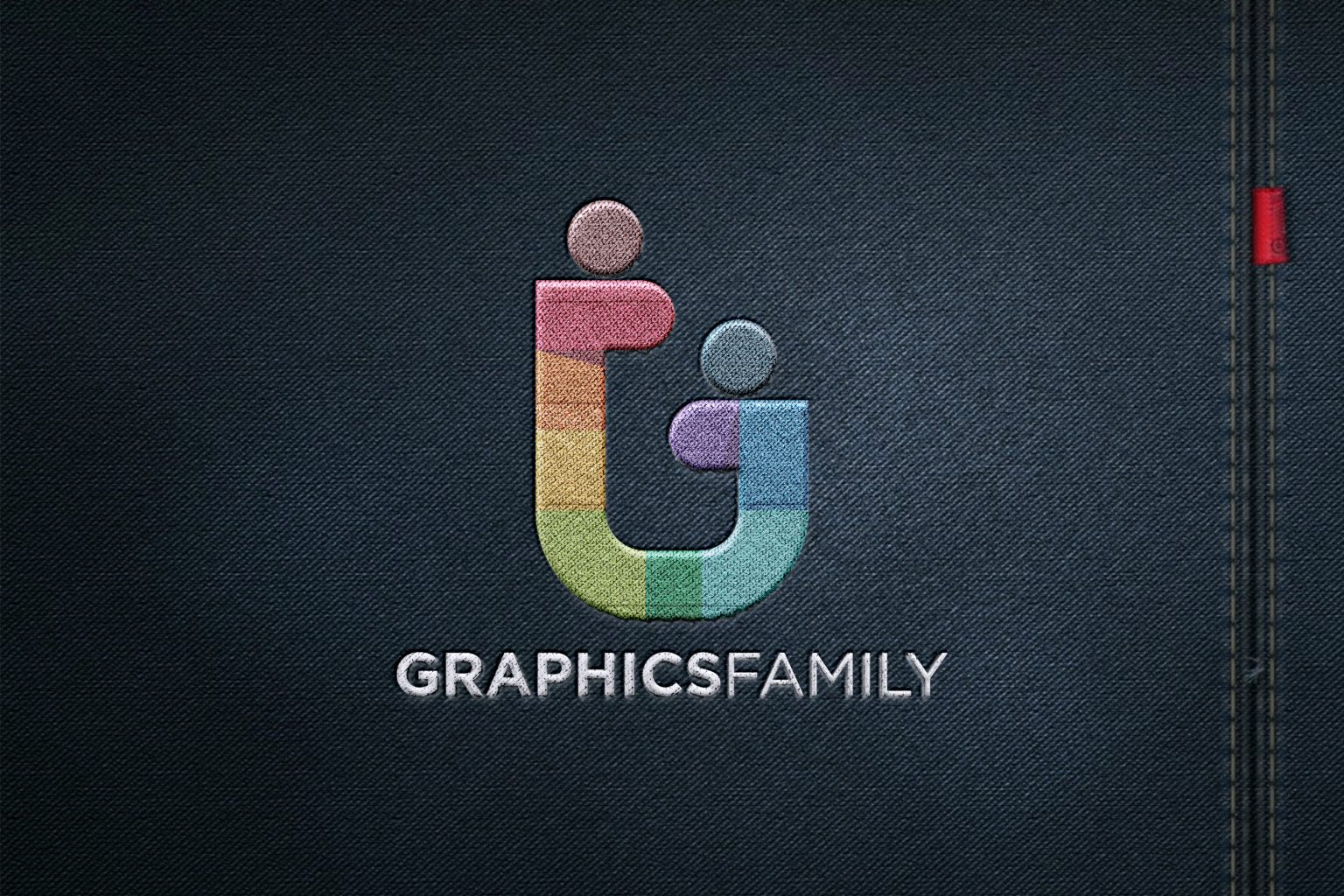 Jeans Clothing Logo Mockup GraphicsFamily