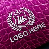 Logo Mockup on Purple Alligator Skin