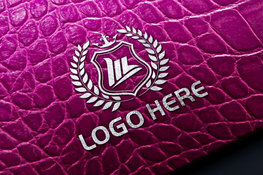 Logo Mockup on Purple Alligator Skin