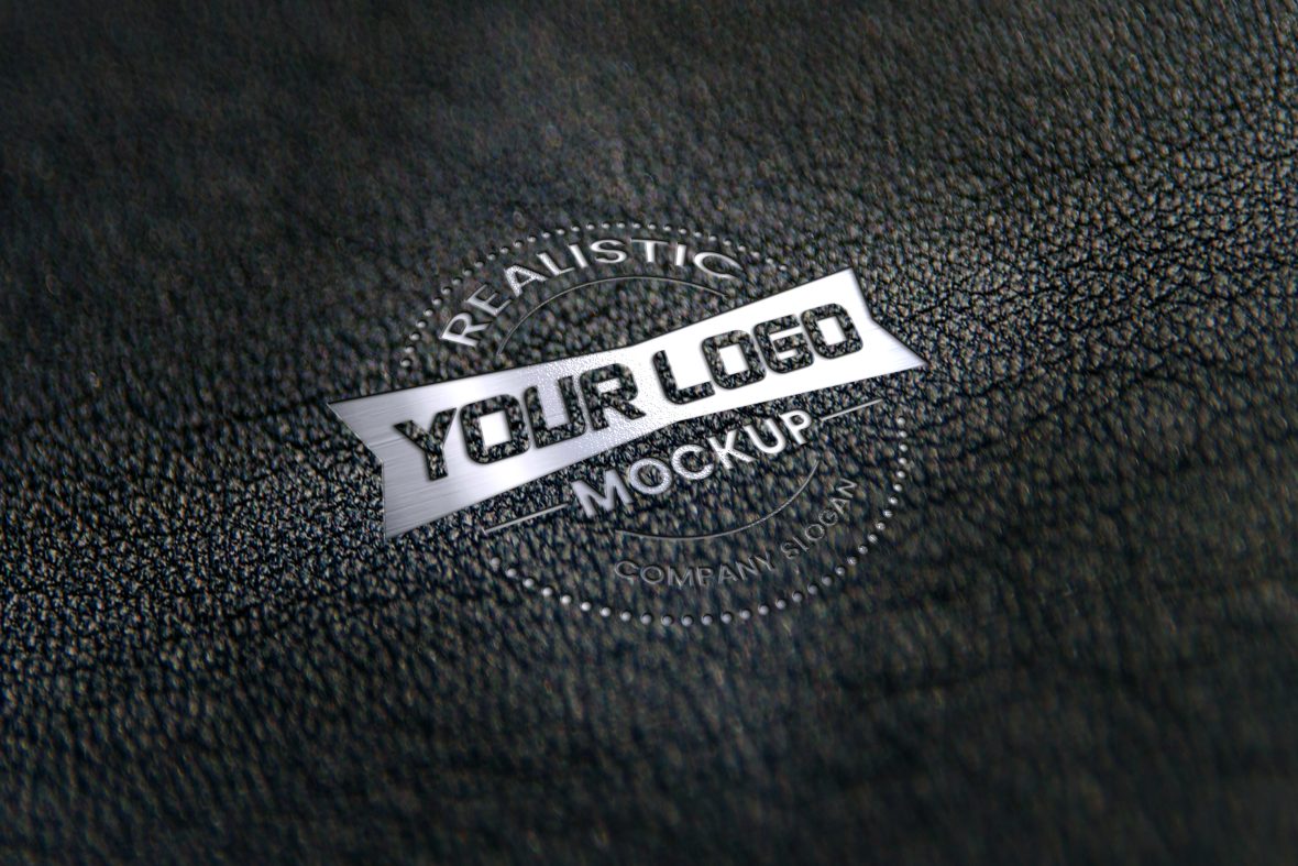 3D Silver Logo Mockup on Fabric Texture