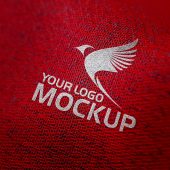 Red Fabric Logo Mockup