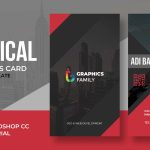 Red and Black Vertical Business Card Design Template