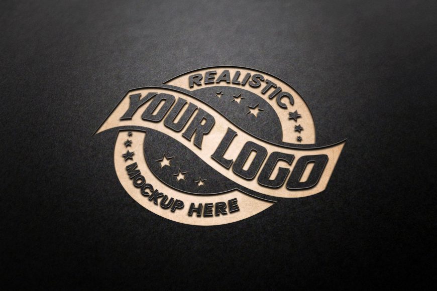 3D Logo Mockup on Simple Black Background