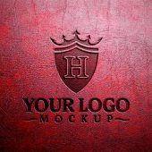 Embossed Leather Logo Mockup