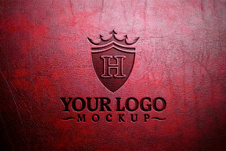 Embossed Leather Logo Mocku