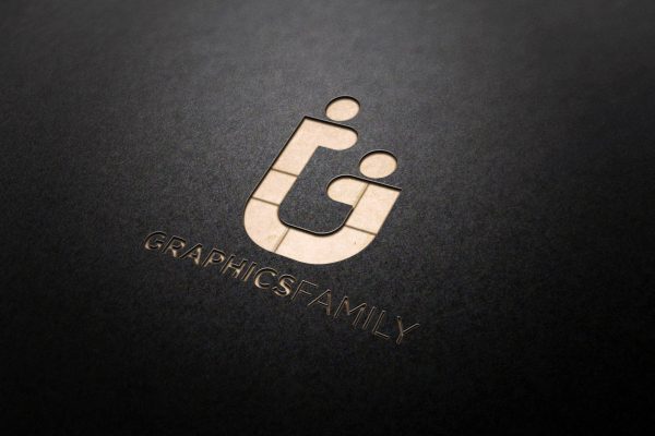 3D Logo Mockup on Simple Black Background – GraphicsFamily