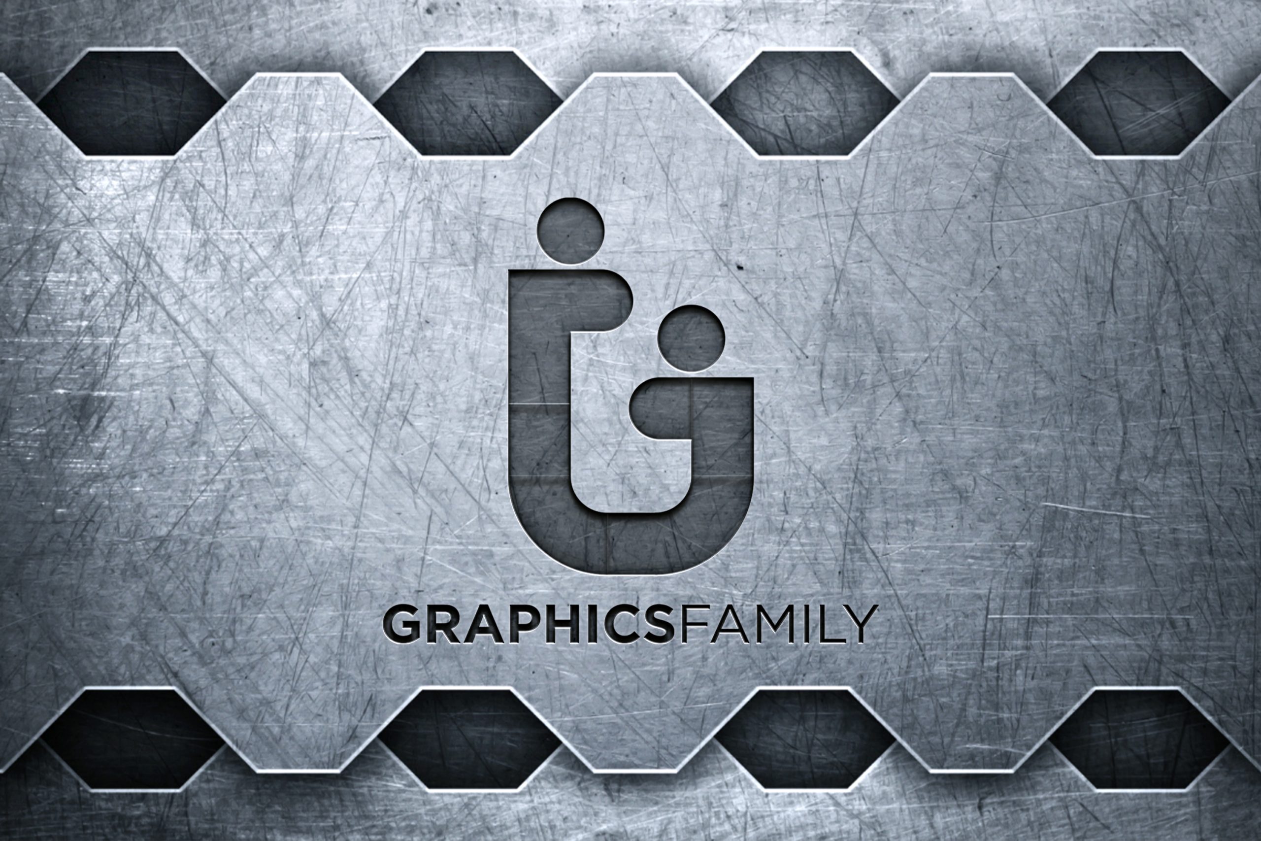 Stamping Logo Mockup Plain Metal by GraphicsFamily