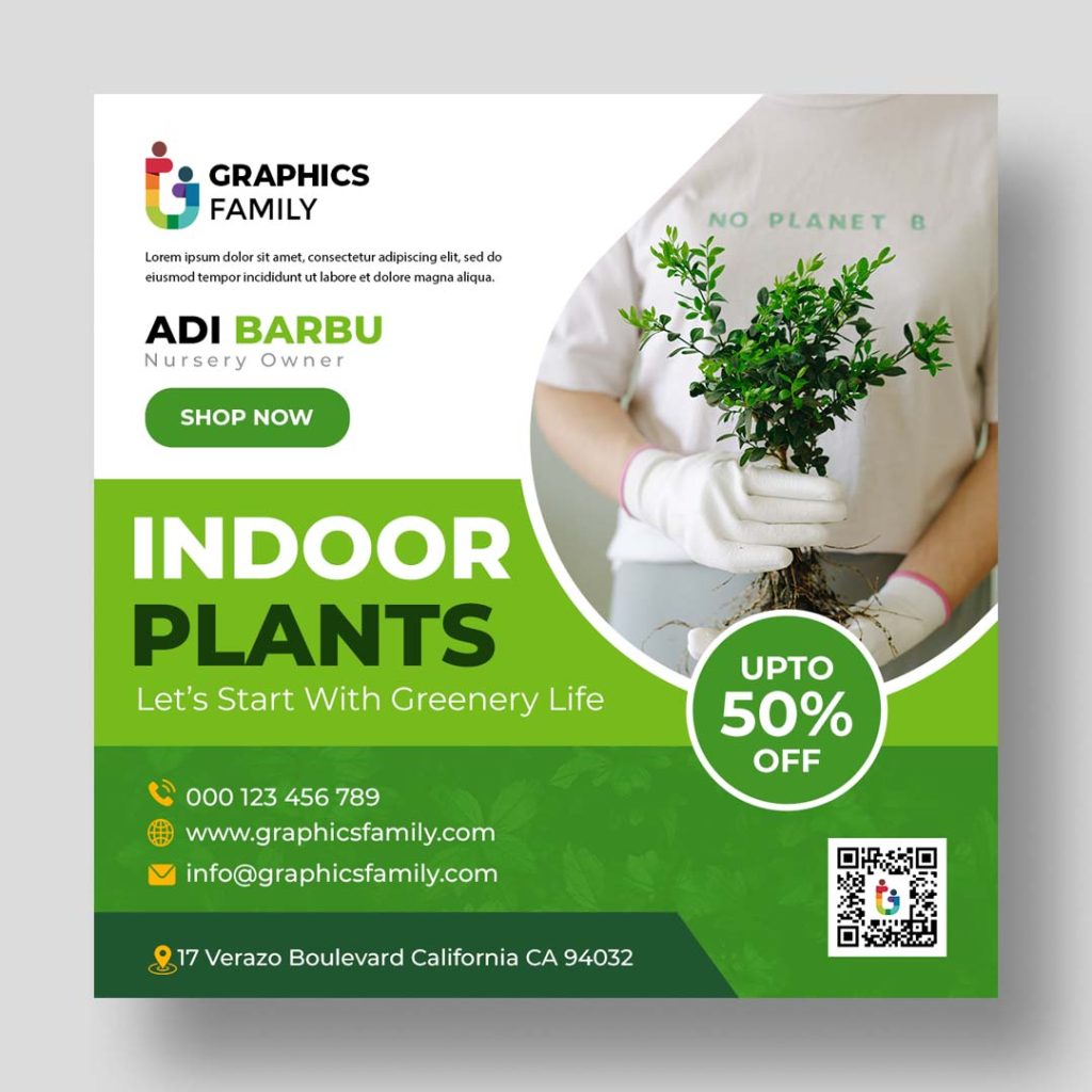 Garden and Plants Shop Social Media Template GraphicsFamily