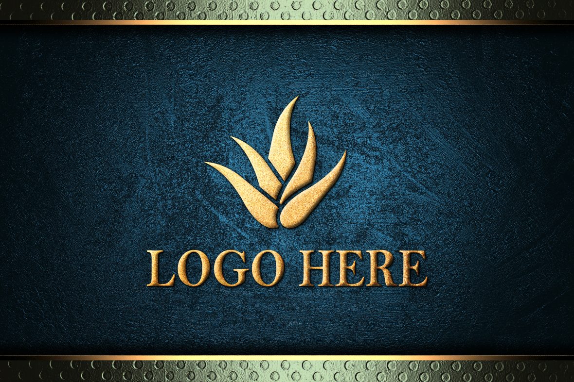 Golden Logo Mockup with Luxury Background