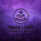 Logo Mockup on Dark Purple Background