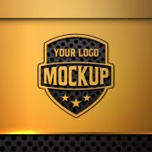 Logo Mockup on Gold and Black Background