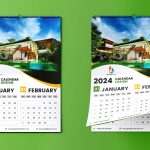 Creative photography wall calendar design template 2024