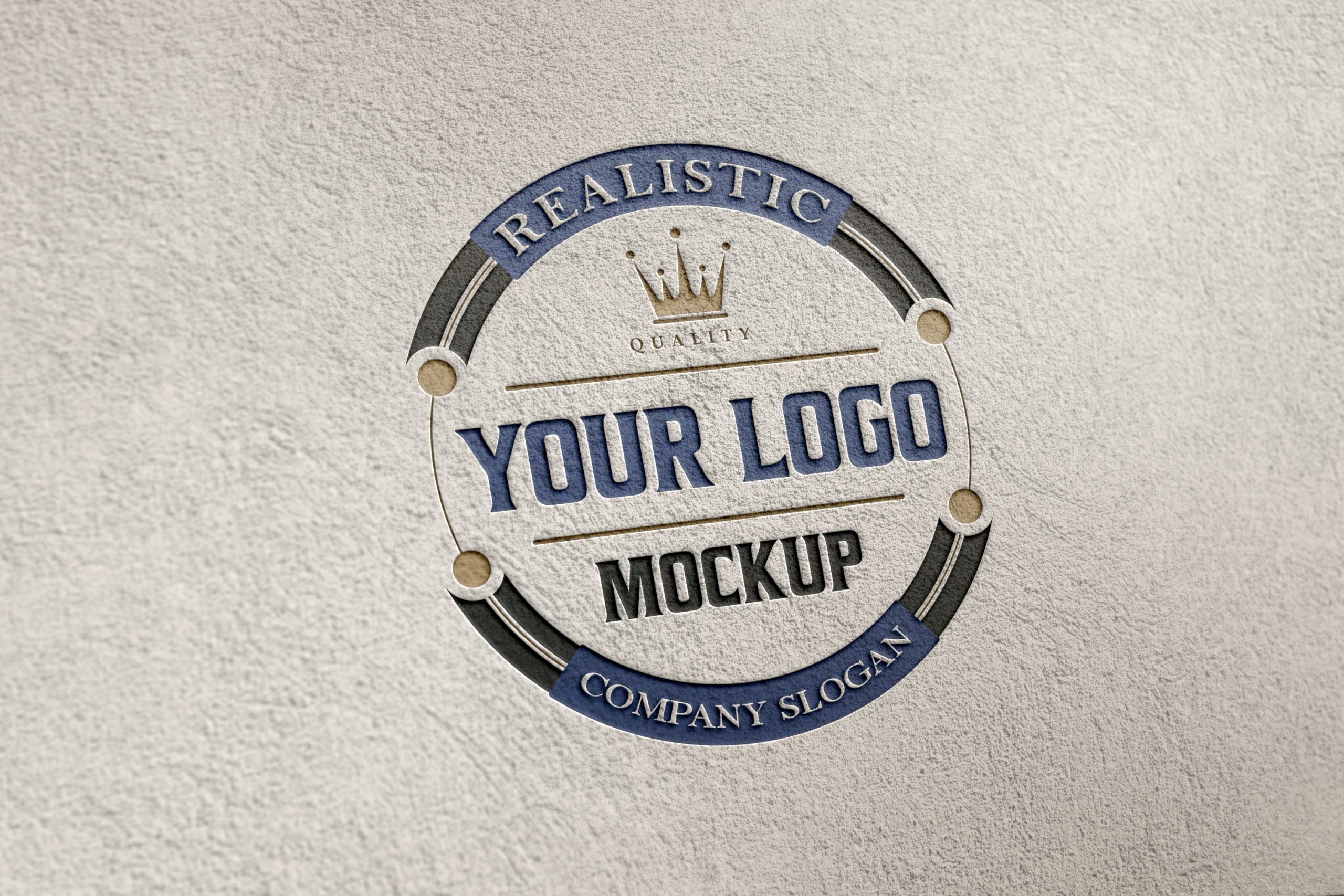 Realistic embossed logo mockup on craft paper – GraphicsFamily