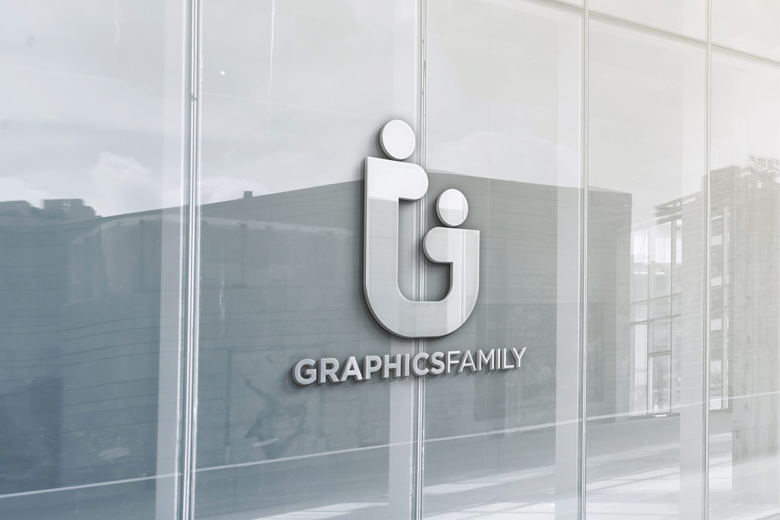 Office Window 3D Logo Mockup by GraphicsFamily