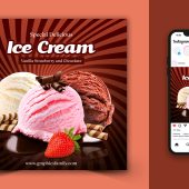 Ice Cream Social Media Post Design