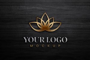 Logo Mockup On Black Wooden Background – GraphicsFamily