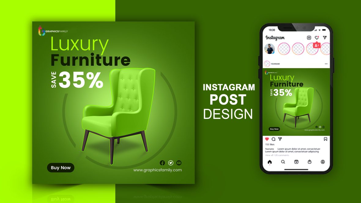 Luxury Furniture Social Media Instagram Post Design