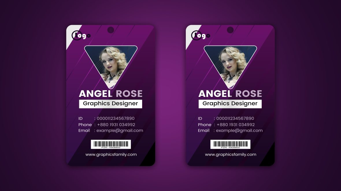 Modern Id Card Design with Purple Color