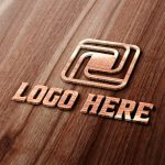 Realistic 3D Wood Logo Mockup