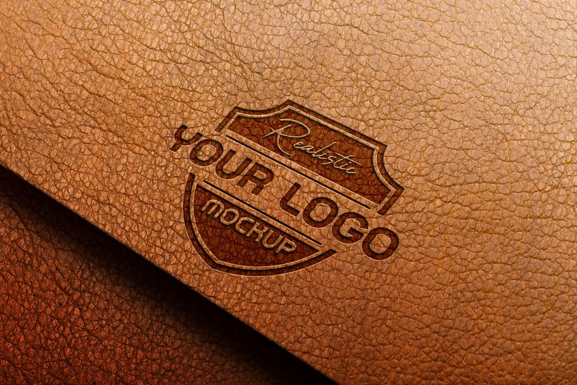 Stamping Leather Logo Mockup