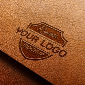 Stamping Leather Logo Mockup