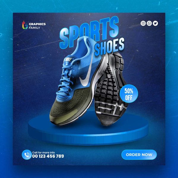 Step Up Your Game – Eye Catching Social Media Banner for Sport Shoes ...