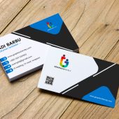 White, Black and Blue Business Card Template