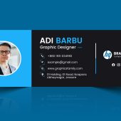 Blue and Black Email Signature Design