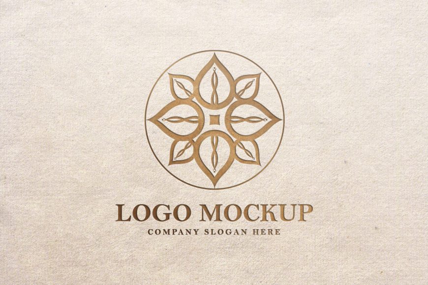 Editable Logo Mockup on Kraft Paper Texture