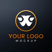 Elegant minimalist Logo Mockup on Dark Background