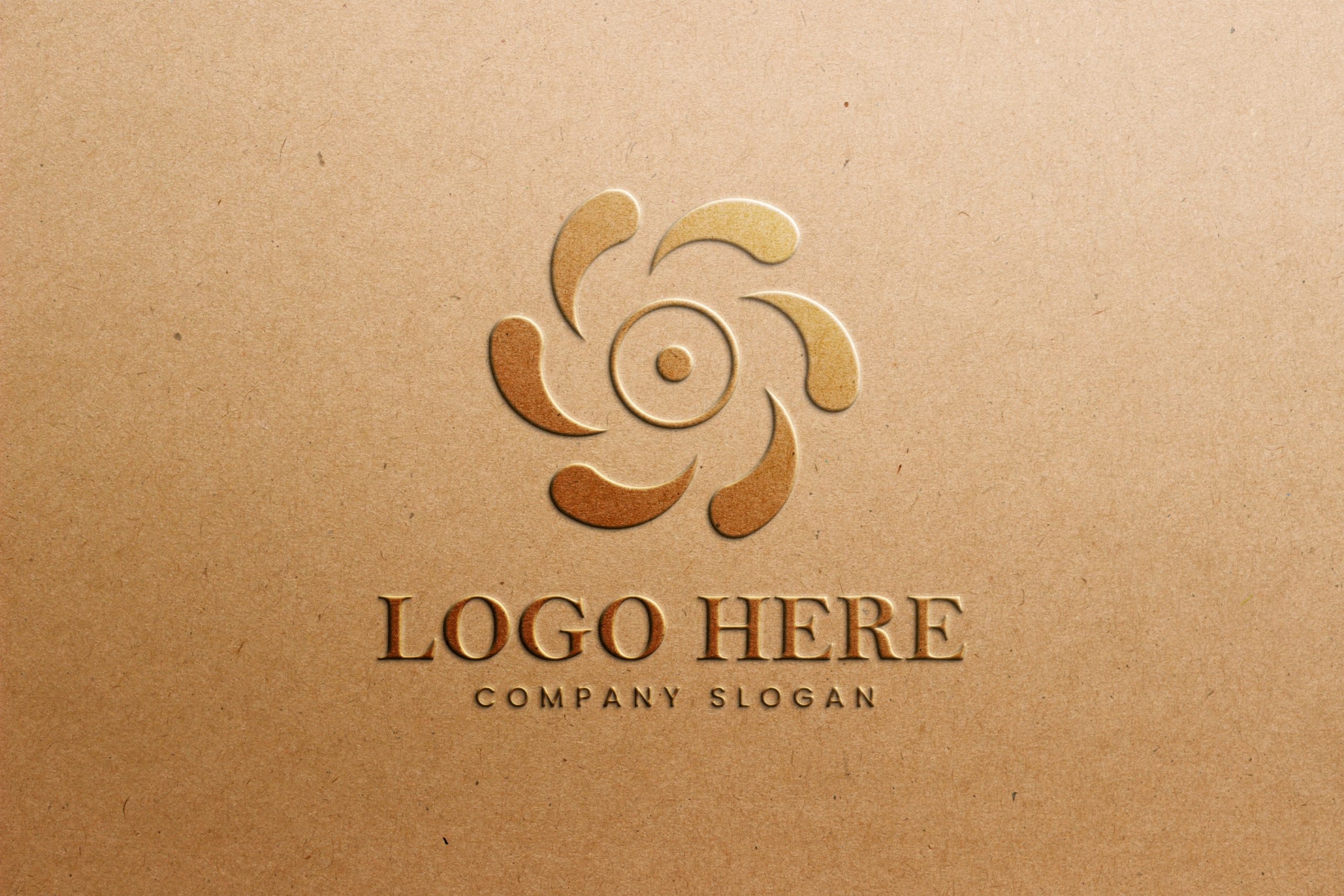 Embossed Gold Logo Mockup on Craft Paper – GraphicsFamily