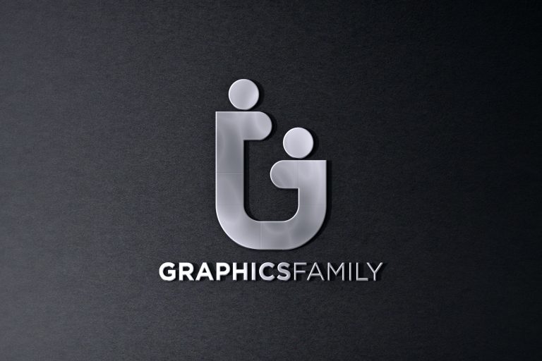 3D metallic Logo mockup on Black Wall Surface – GraphicsFamily