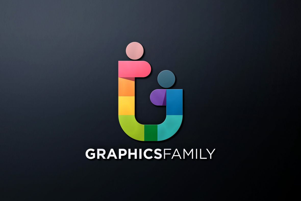 Elegant minimalist Logo Mockup on Dark Background – GraphicsFamily