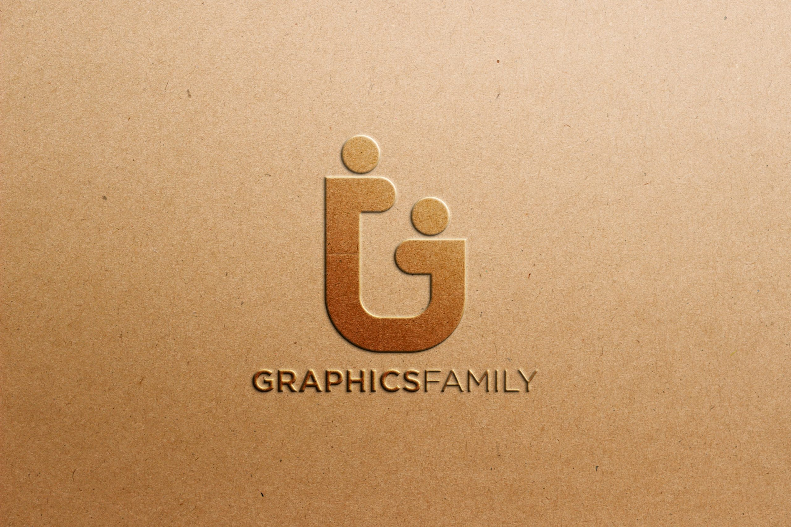 Embossed Gold Logo Mockup on Craft Paper