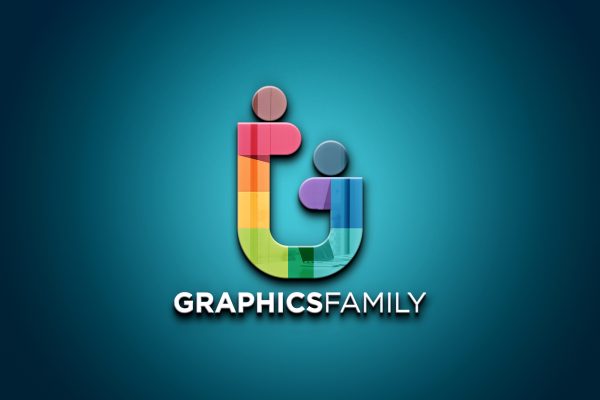 Glass Effects 3D Logo Mockup on Blue Surface – GraphicsFamily
