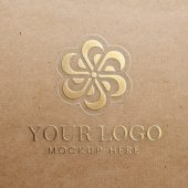 Gold Foil Logo Mockup on Craft Paper