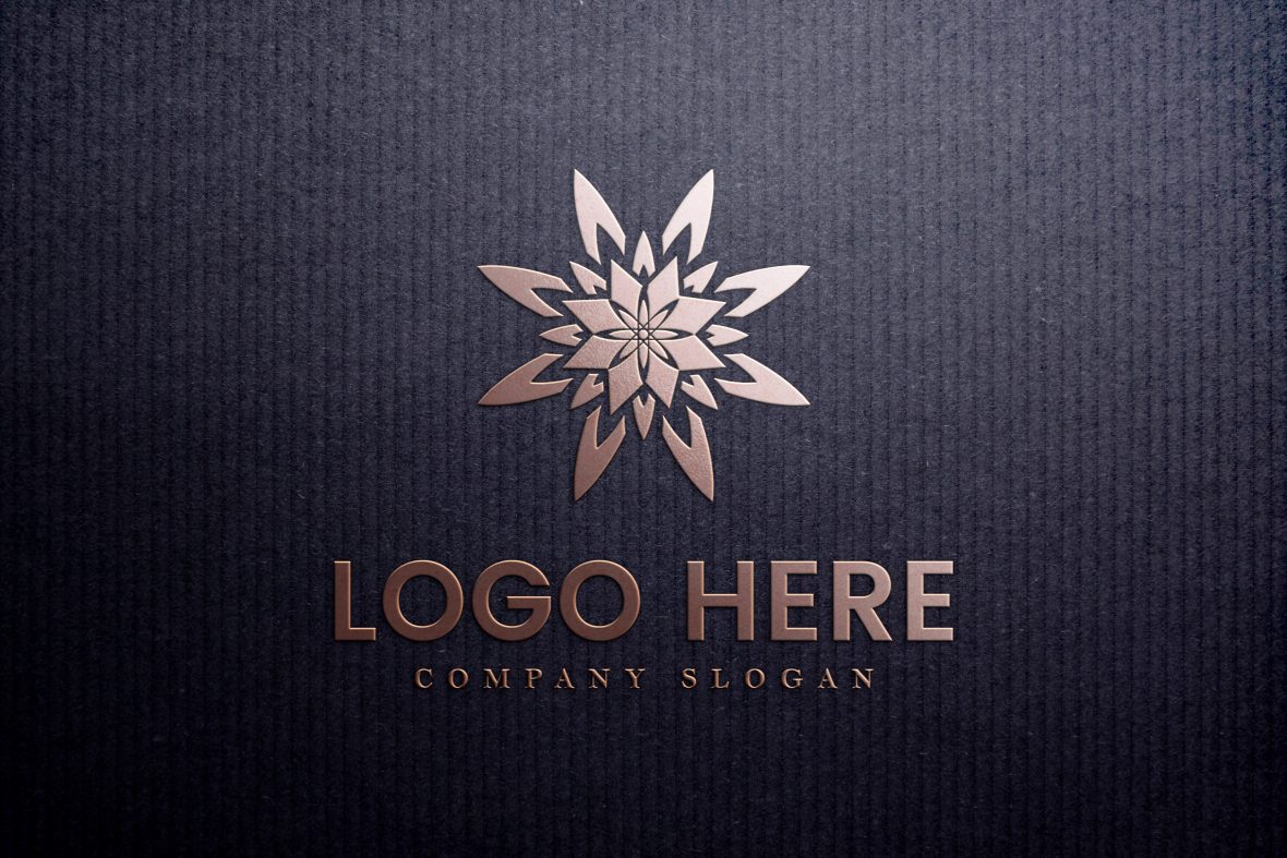 Luxury Gold Foil Logo Mockup on Black Paper