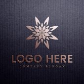 Luxury Gold Foil Logo Mockup on Black Paper