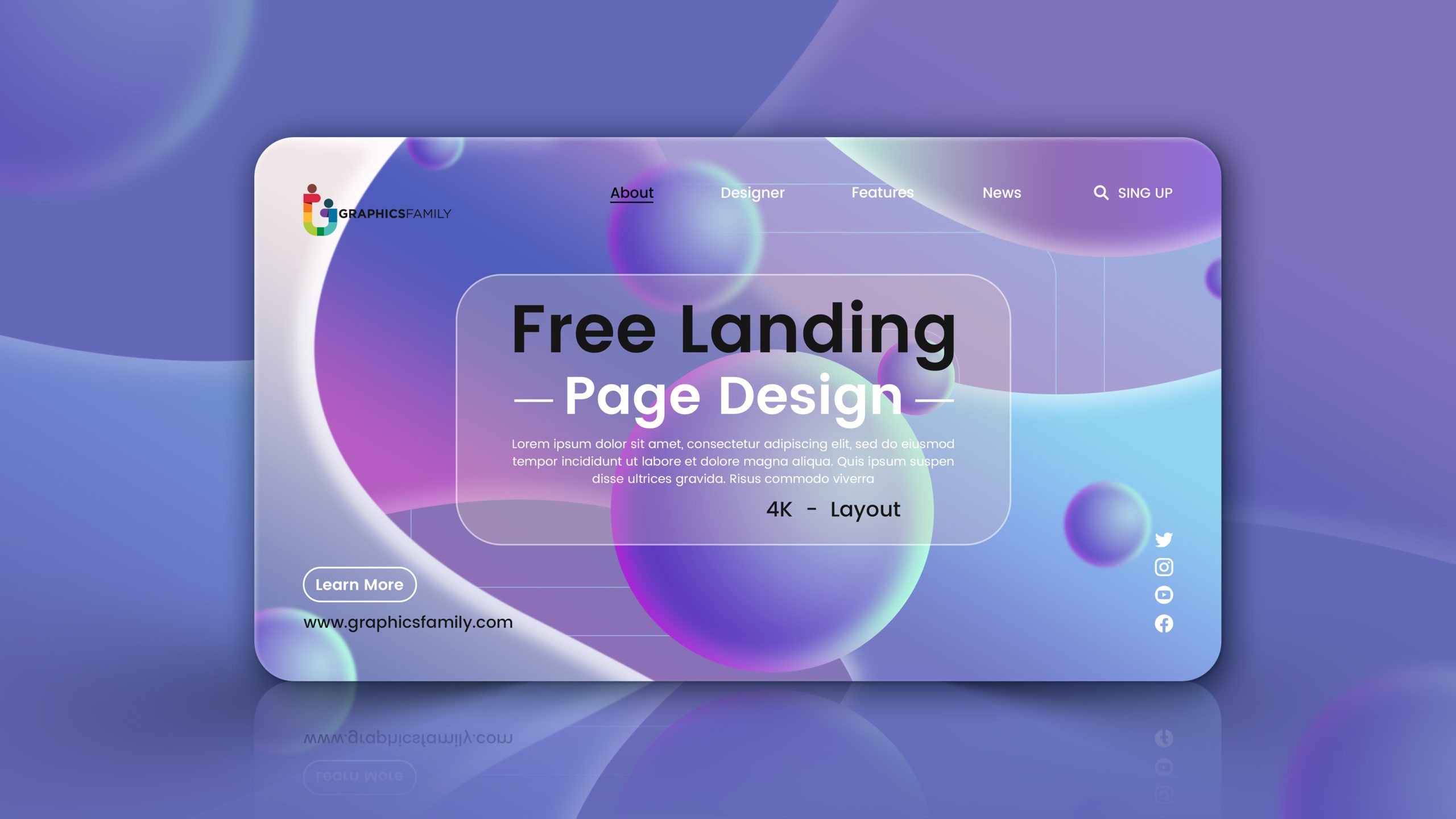 Professional Landing Page Design – GraphicsFamily