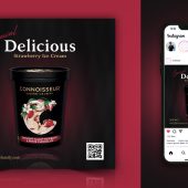 Special delicious ice cream social media banner post design