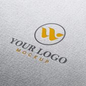 Stamped logo mockup on white paper