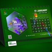 Free 2024 Green Desk Calendar Design