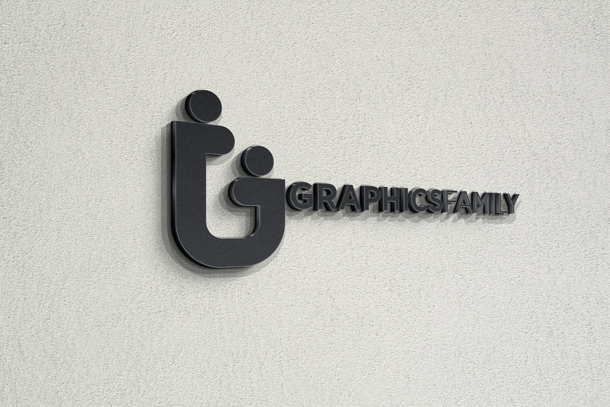 Photorealistic 3D Wall Logo Mockup