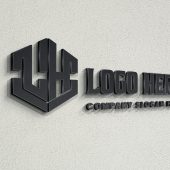 Photorealistic 3D Wall Logo Mockup