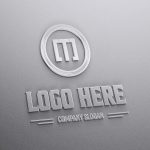Photorealistic Glossy Metal Logo Mockup