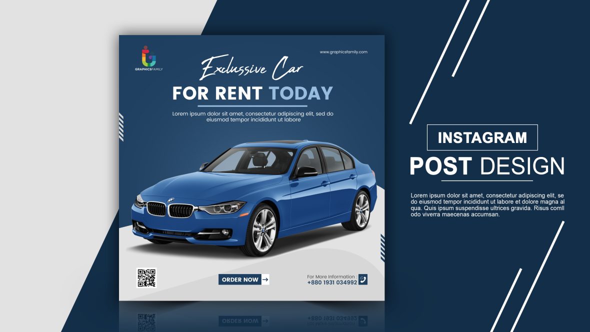 Free Rent Car Social Media Instagram Post Design